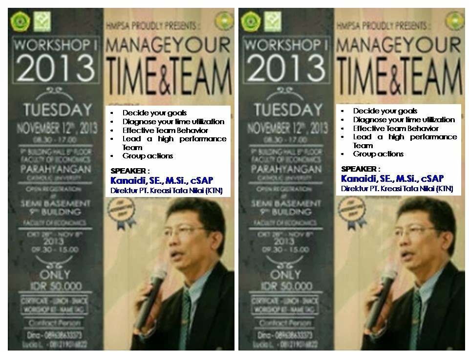 Workshop "MANAGE YOUR TIME & TEAM"