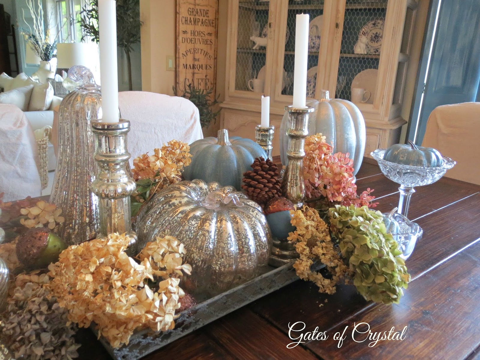 Gates of Crystal: A Fall Centerpiece in the Dining Room