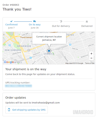 Shipped Orders UPS Tracking