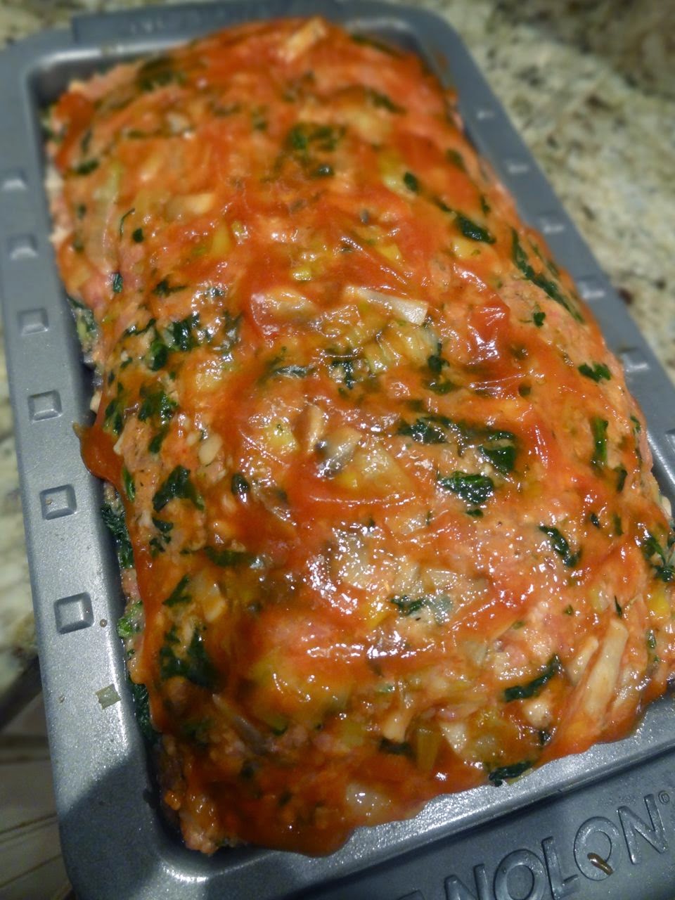 Scrumpdillyicious Beef, Mushroom, Leek & Spinach Meatloaf