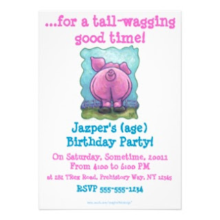 Animal Parade Pig Birthday Party Invitation