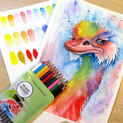 watercolor ostrich painting kit kits swatches acrylic