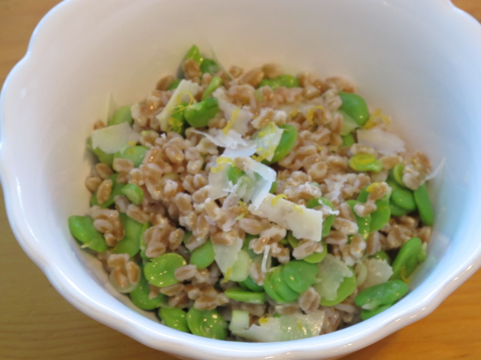 Kitchen Sink Diaries Fava Bean, Meyer Lemon, & Parmesan Farro