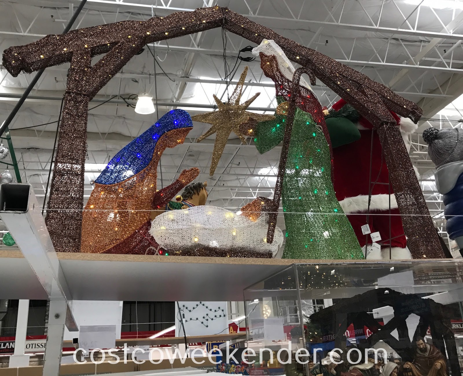 Fabric Mesh Nativity with LED Lights Costco Weekender