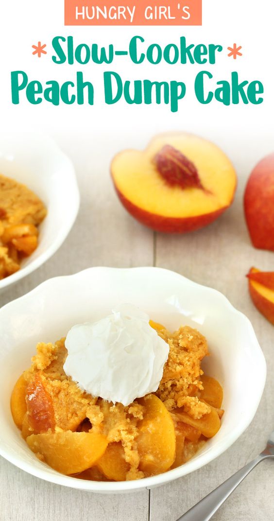 SlowCooker Peach Dump Cake Healthy Food Diet Family