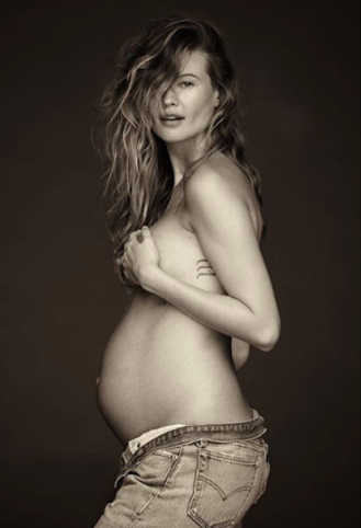 Adam Levine shares topless photo of wife, Behati Prinsloo showing her growing baby bump