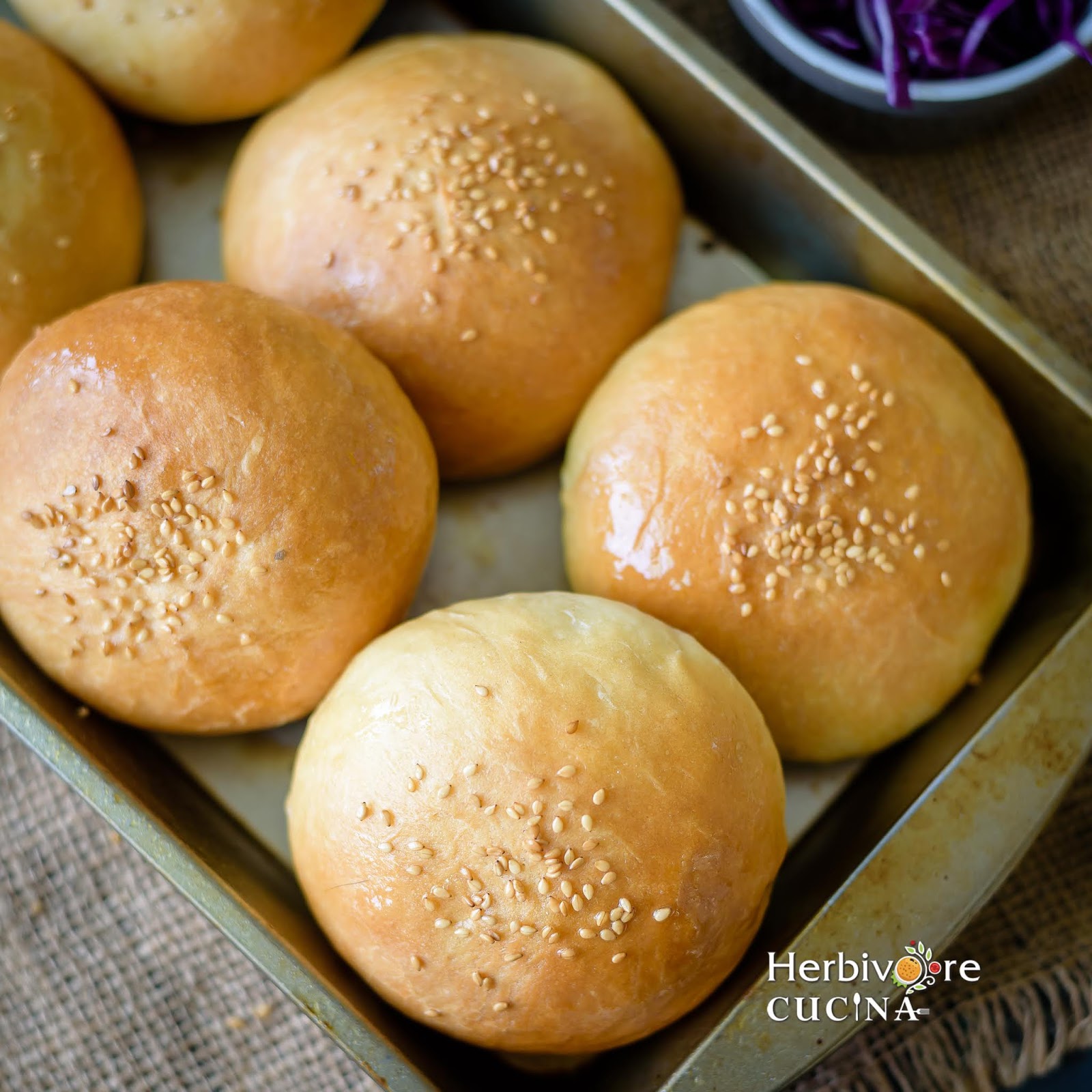 Herbivore Cucina Homemade Sesame Seed Burger Buns