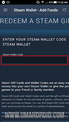 Masukan Kode Voucher untuk Top Up Saldo Steam