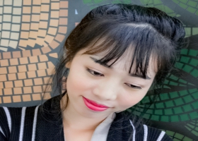 A young lady blushing. A young lady blushing.