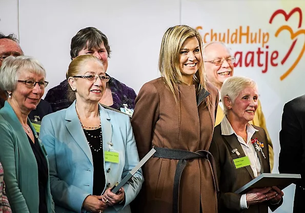 Queen Maxima of The Netherlands visit debt relief Buddy Netherlands (SchuldHulpMaatje Nederland), a national organization that helps people who have got into financial trouble or at risk of exclusion in Leiden