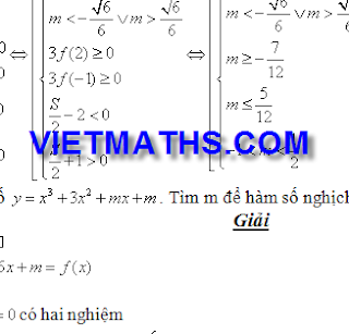 Sự đồng biến nghịch biến của hàm số ôn thi đh 2012