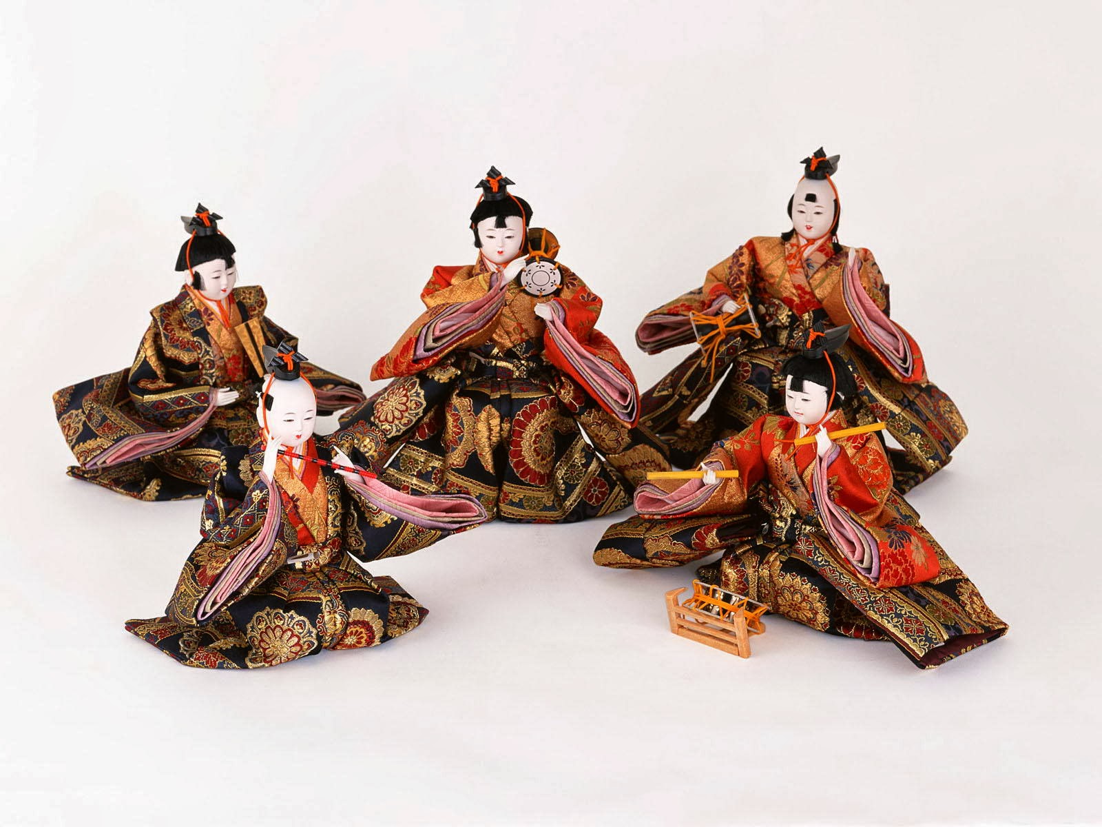 японские куклы музыканты Хина мацури