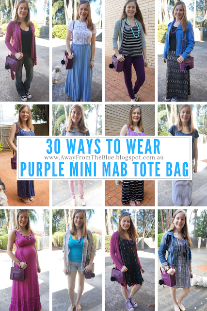 30 Ways To Wear The Rebecca Minkoff MIni MAB Tote Bag in Plum Purple: Styling Ideas | awayfromblue