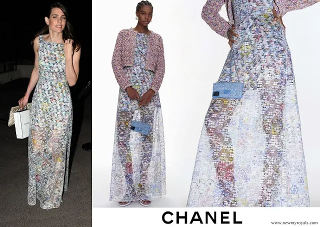 Charlotte Casiraghi wore a new cotton and mixed fibres maxi dress from Chanel
