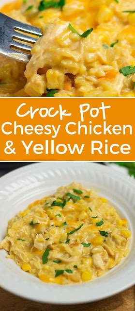 Crock Pot Cheesy Chicken and Yellow Rice