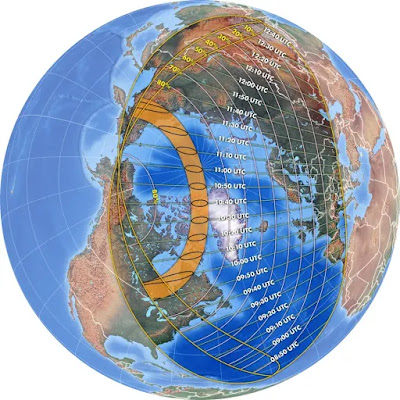 The Path of Solar eclipse 2021