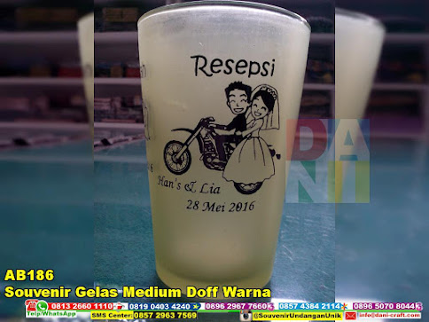 souvenir gelas medium doff warna murah