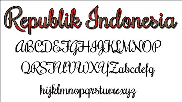 font tegak bersambung keren