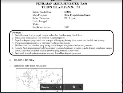Soal Ujian Sekolah Ips Kelas 9 Dan Kunci Jawaban Goreng
