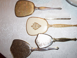 Vintage Mirrors, brush and comb