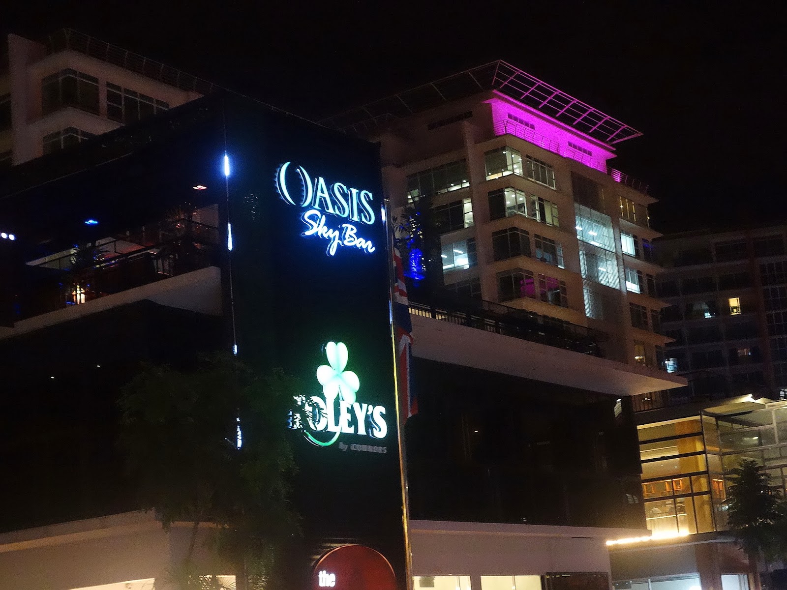 Above Foley's, there's Oasis Sky Bar, perched on a relatively lowly