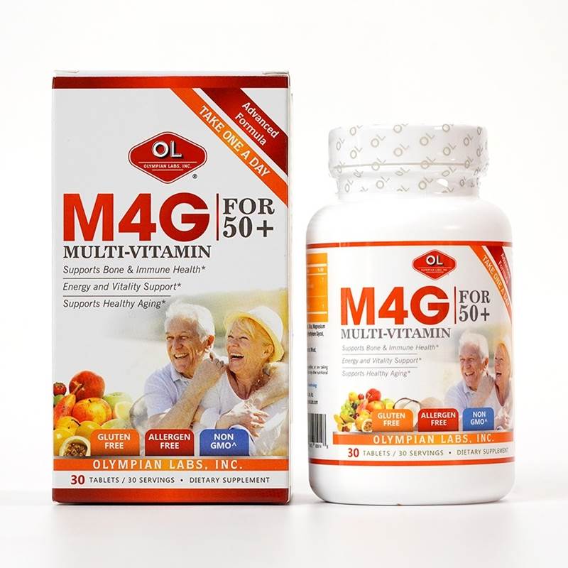 Olympian Labs Bổ sung vitamin và khoáng chất cho người trên 50 tuổi M4G Multi-Vitamin For 50+ 30 viên