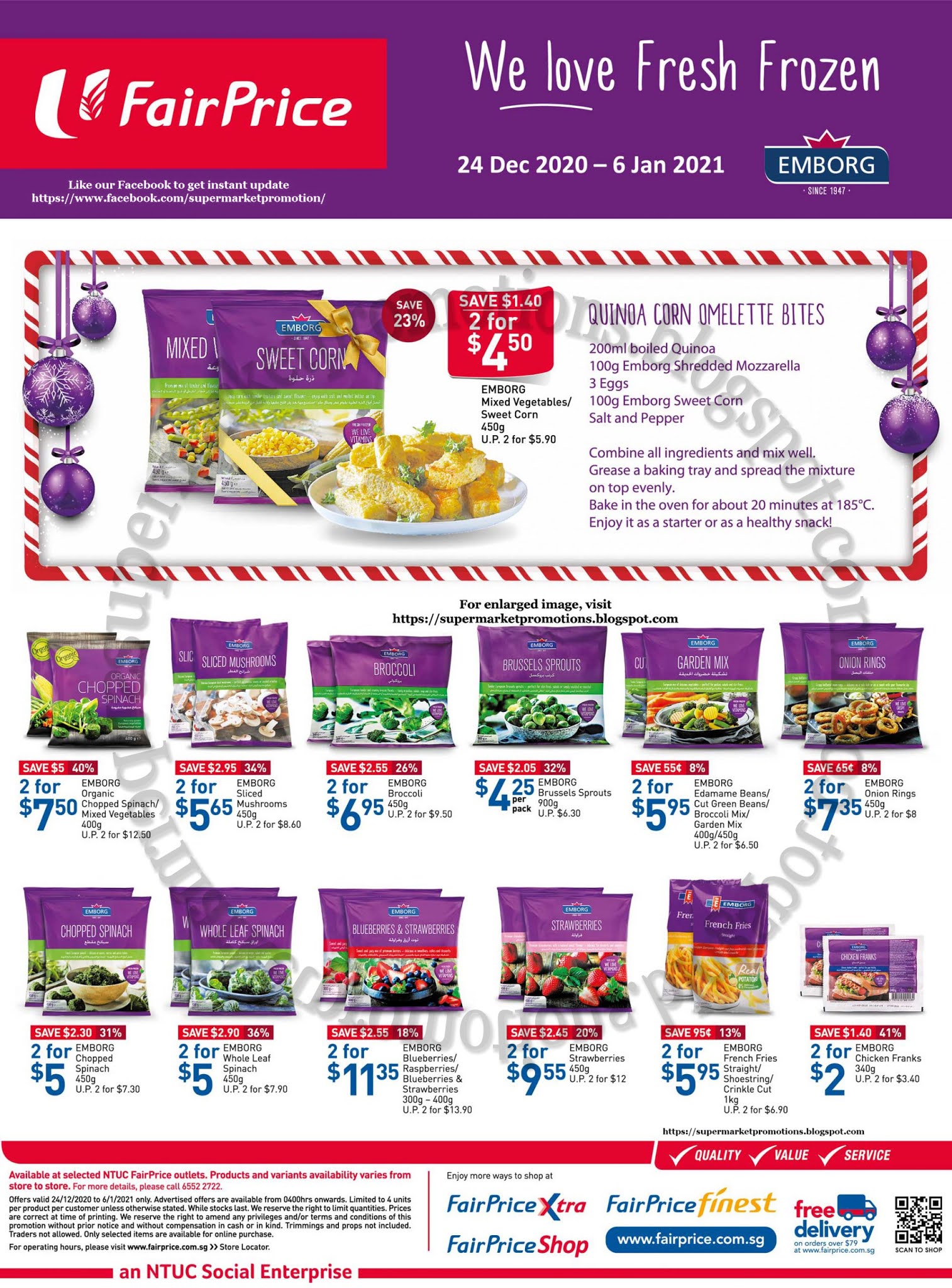NTUC FairPrice Frozen Fruits & Vegetables Promotion 24 December
