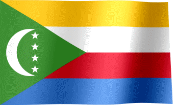 The waving flag of the Comoros (Animated GIF) (Drapeau des Comores)