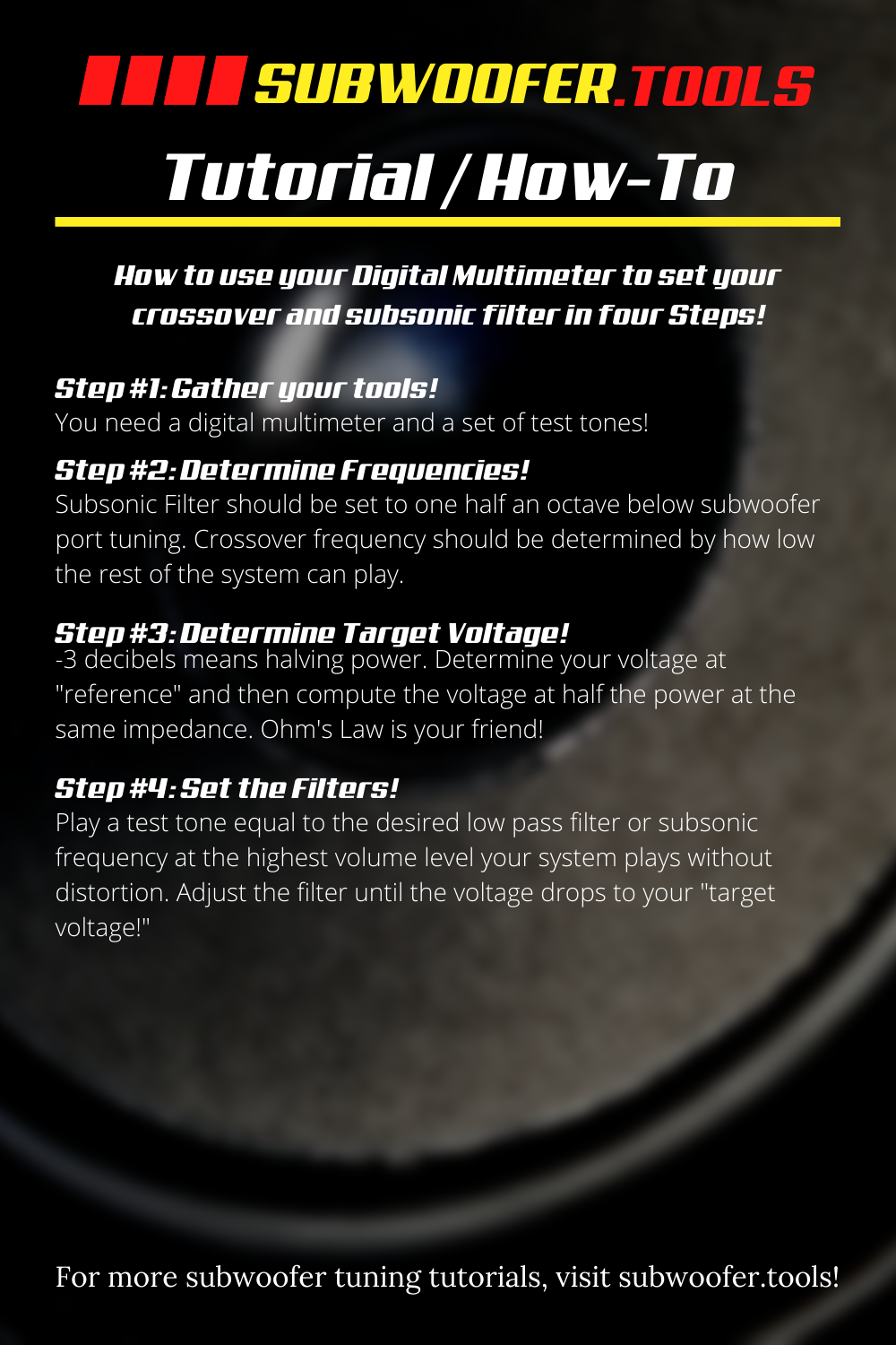 Subwoofer.Tools How to Set Crossover Points and Subsonic Filters With Test Tones and Your
