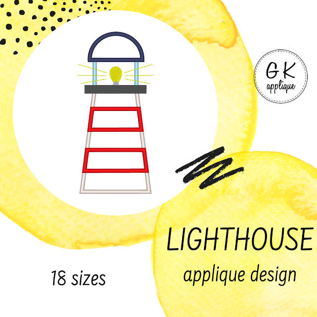 Lighthouse applique design.