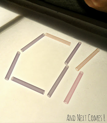 Translucent straws on the light table from And Next Comes L