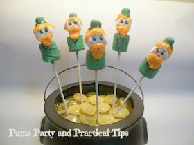 Marshmallow Leprechaun Pops in Pot of Gold 