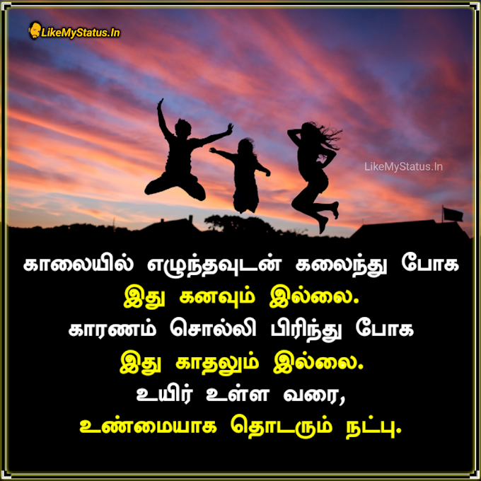 உண்மையாக தொடரும் நட்பு... Tamil Friendship Quote...