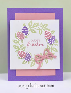 Stampin' Up! Arrange a Wreath Easter Card ~ www.juliedavison.com #stampinup