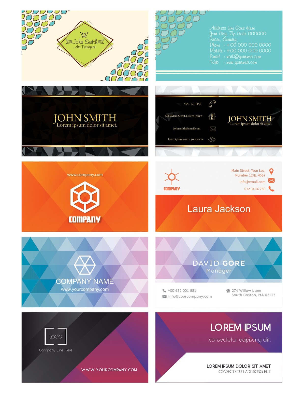 10 modern business card cdr file free download