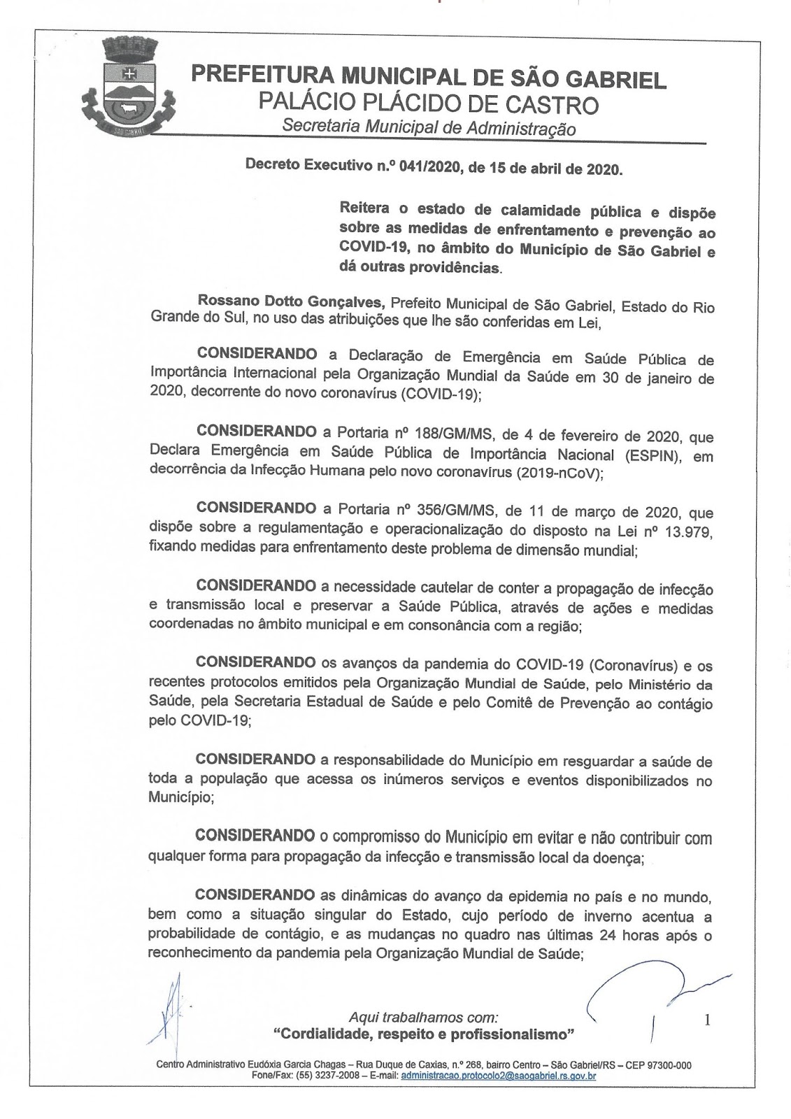 Caderno7 Prefeitura de São Gabriel lança novo decreto reabrindo o
