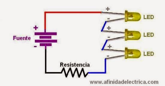 equipos eléctricos y electrónicos salva: LED EN SERIE Y EN PARALELO
