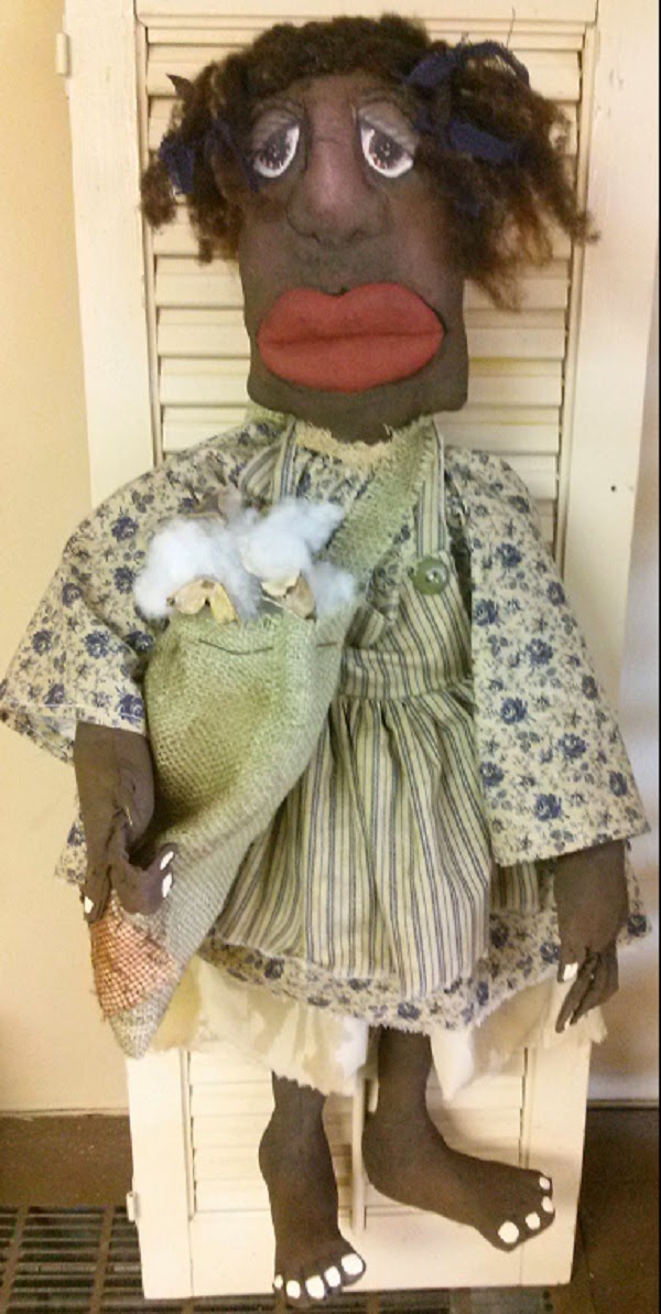 Cotton Picking Primitives HOW TO ADD NEEDLE FELTED HAIR TO A DOLL