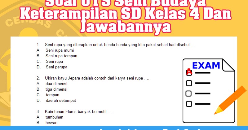 Soal Uts Seni Budaya Keterampilan Sd Kelas 4 Dan Jawabannya Drive Ilmu
