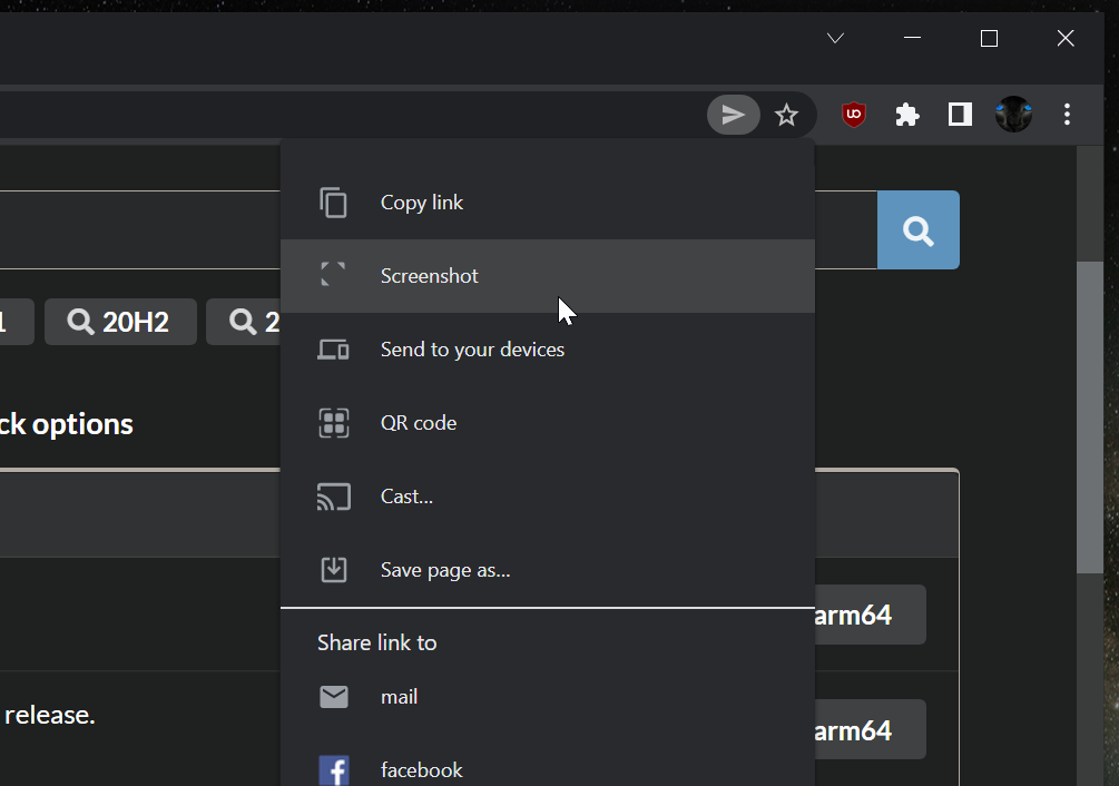 Google Chrome Finally Tests Adding A Built-in Screenshot Capturing Feature Under Share Menu On Desktop