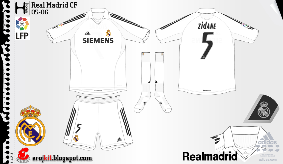 real madrid kit 2005