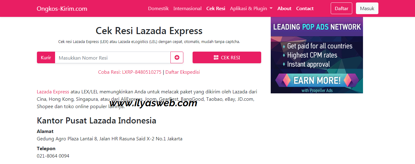 Cara Cek Resi Lazada Lel Express Lex Id Lgs