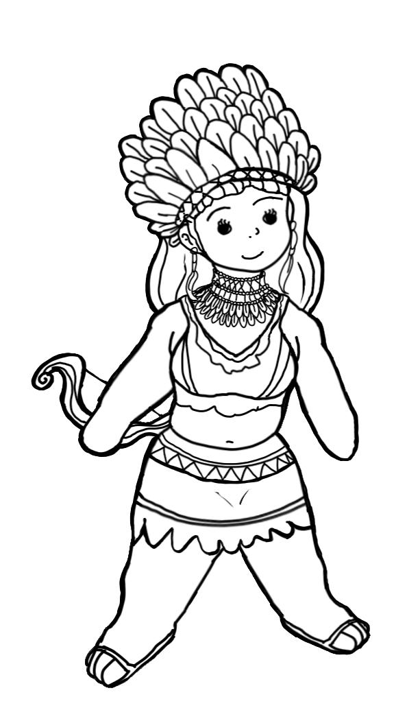 Dia do índio para colorir