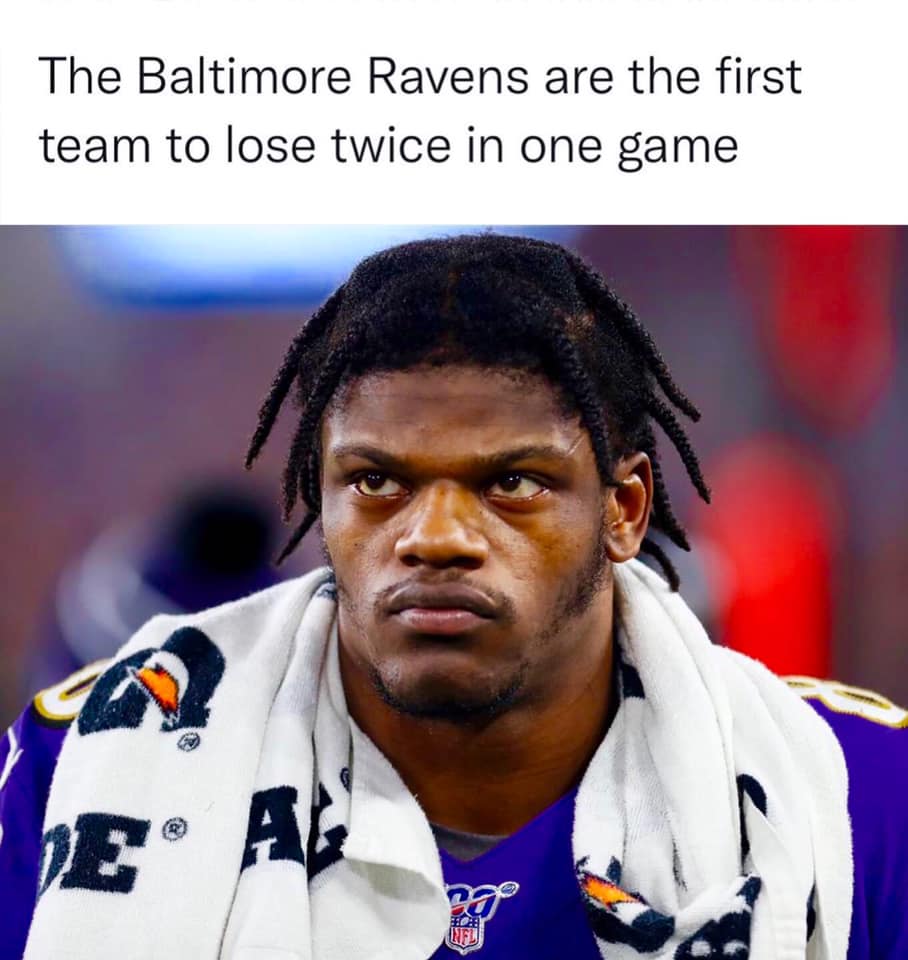 The Baltimore Ravens are the first team to lose twice in one game