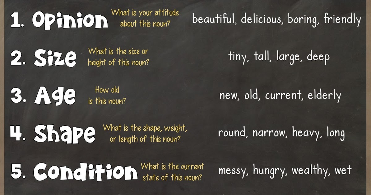 Ordering Adjectives... Who knew? | Crafting Connections