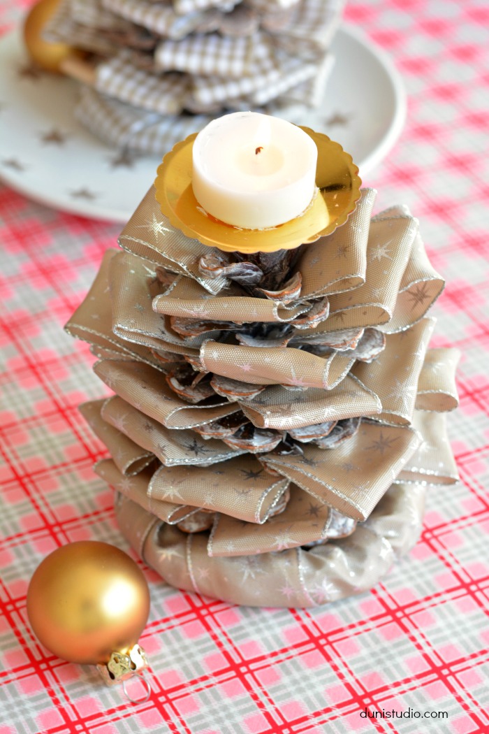 Duni's Studio Rustic pine cone candle holders