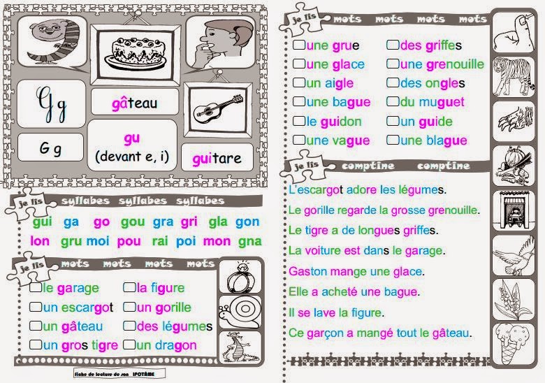 IPOTÂME.TÂME: CP : fiche de lecture de sons coup de pouce