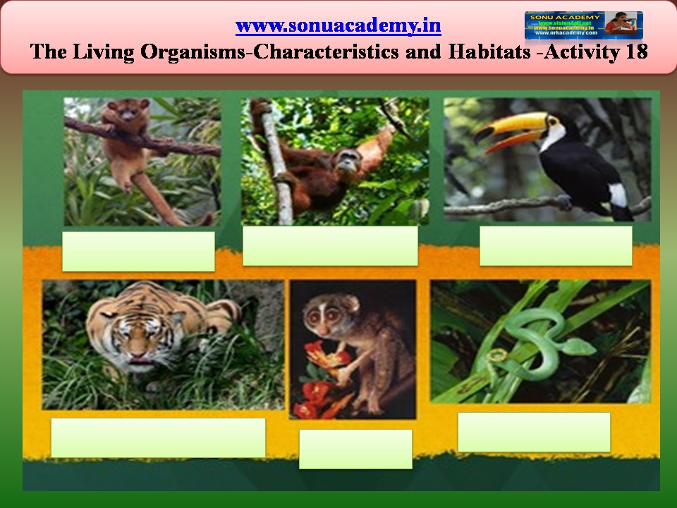 SONU ACADEMY The Living OrganismsCharacteristics and Habitats