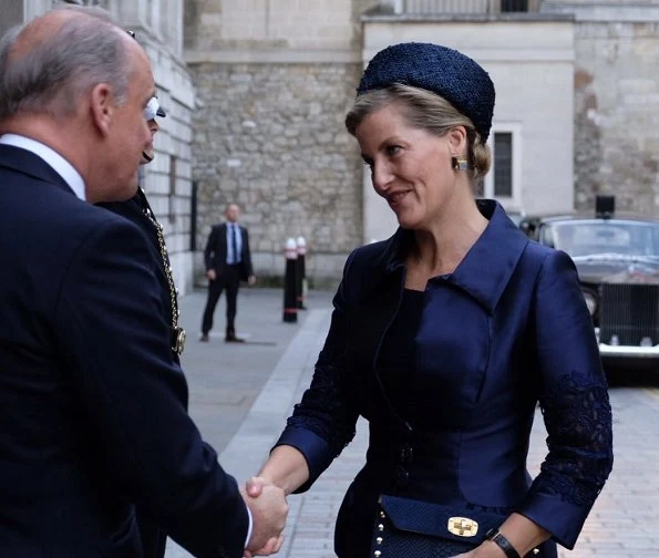 Queen Maxima wore OSCAR DE LA RENTA leaf patterned dress. Countess Sophie of Wessex wore Alexander McQueen dress