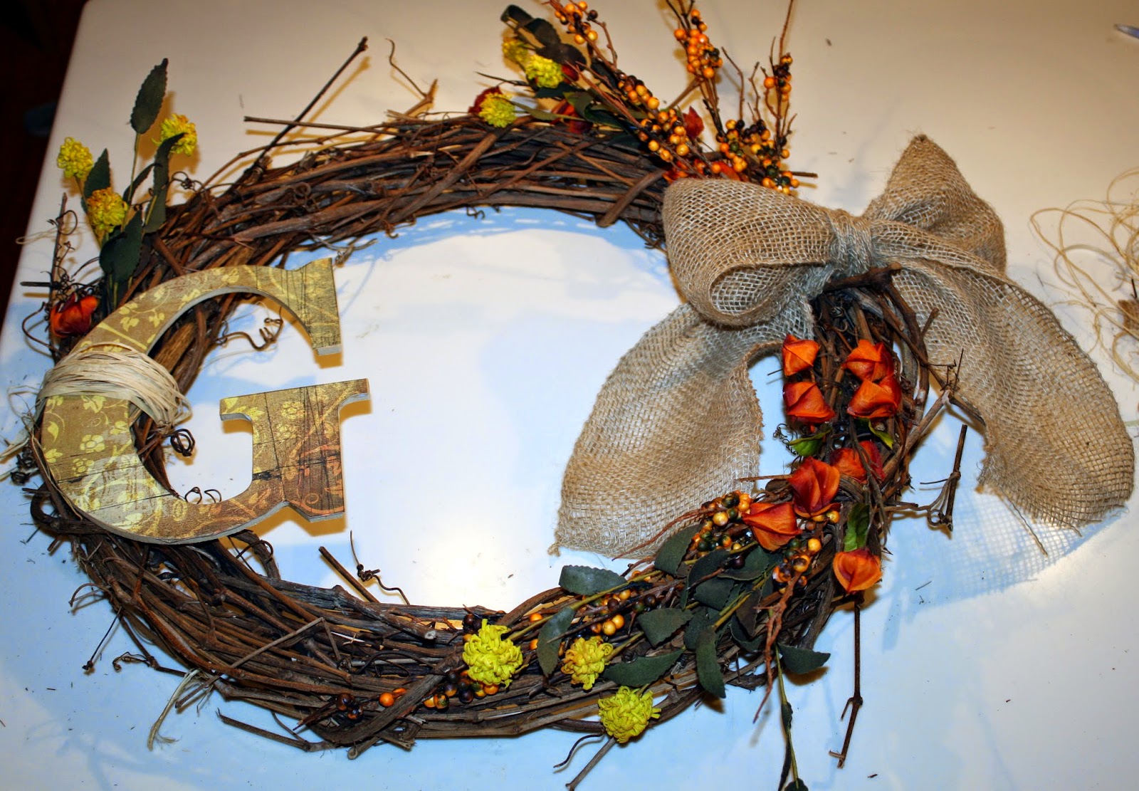 Easy DIY - Fall Monogram Wreath